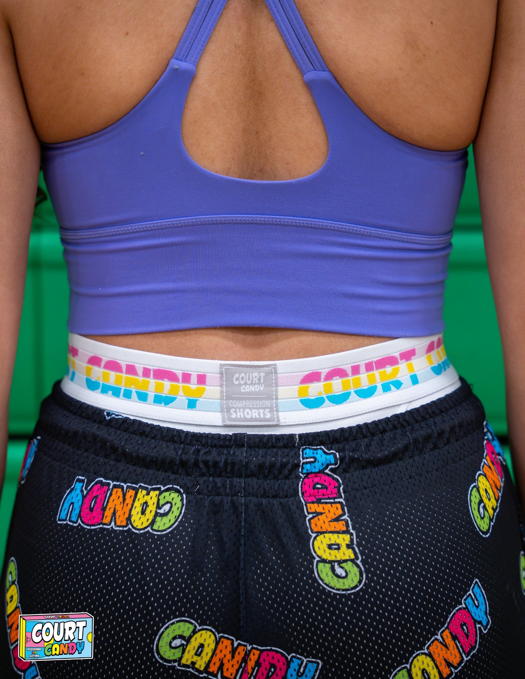 White Court Candy Basketball Compression Shorts 3/4 length Breathable Polyester Spandex Athletic Sports Underwear Men Women Youth Mens Womans