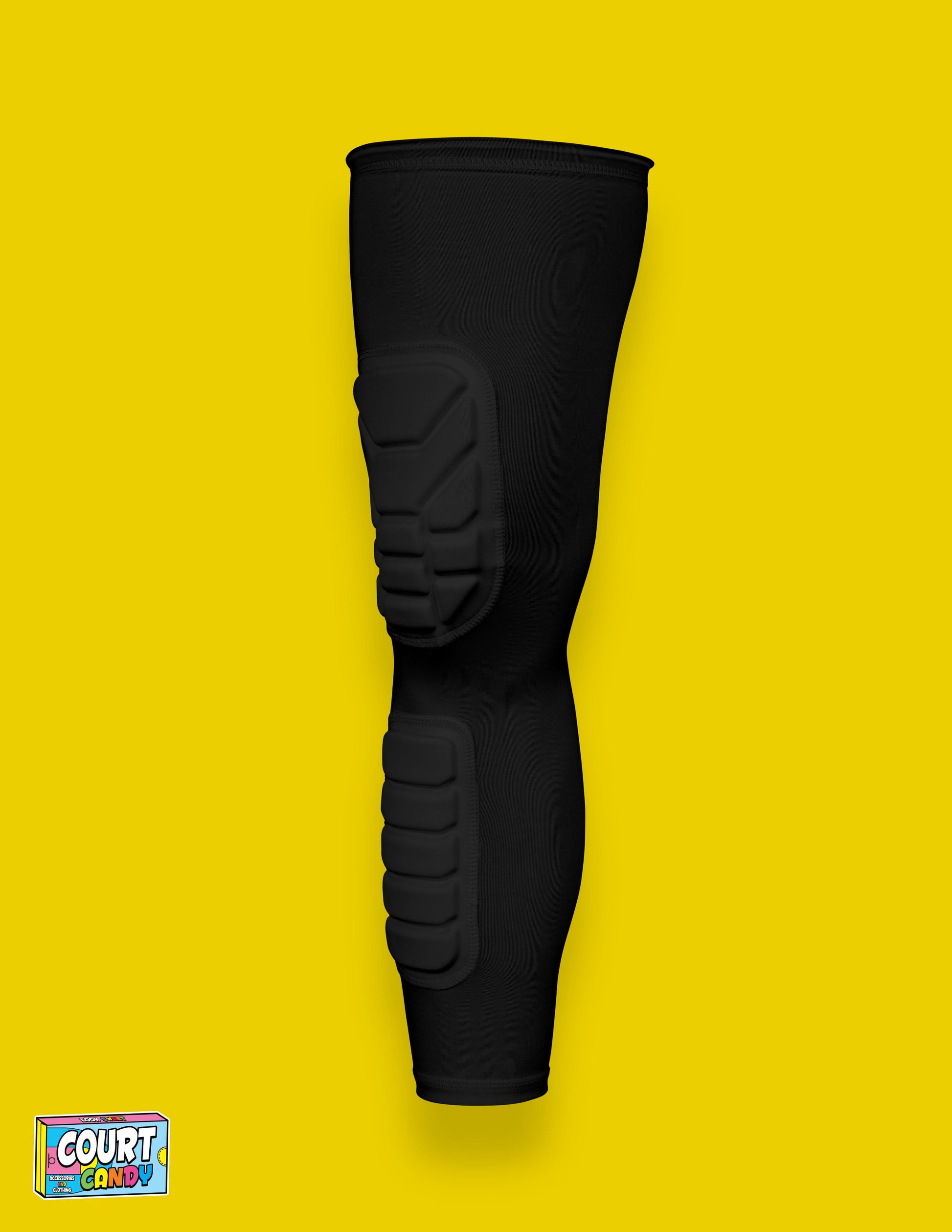 Black Court Candy Basketball Knee Pads Kneepad Double Padded Leg Sleeve Knee Protection Shin Pad Breathable Spandex Polyester Mens Womans Boys Girls