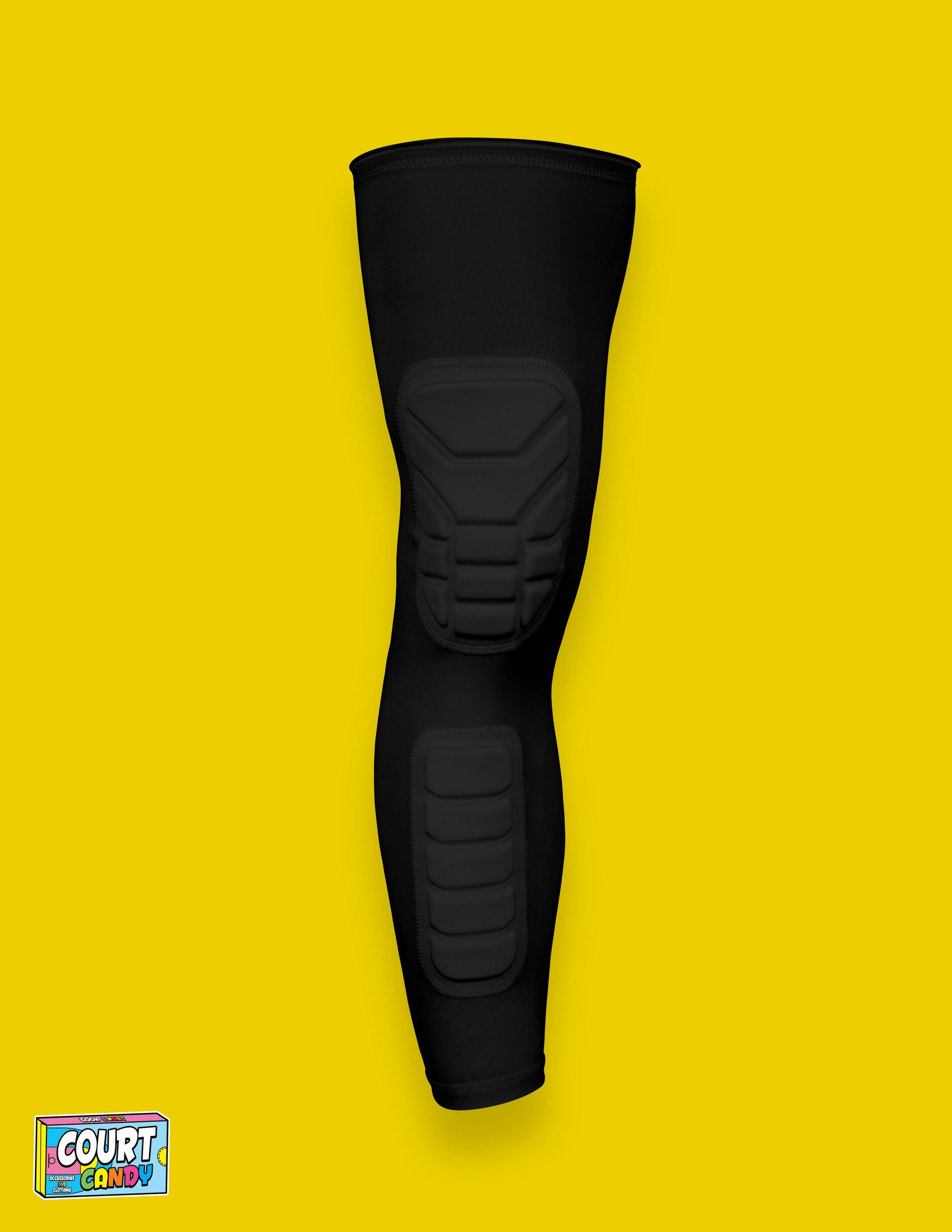 Black Court Candy Basketball Knee Pads Kneepad Double Padded Leg Sleeve Knee Protection Shin Pad Breathable Spandex Polyester Mens Womans Boys Girls