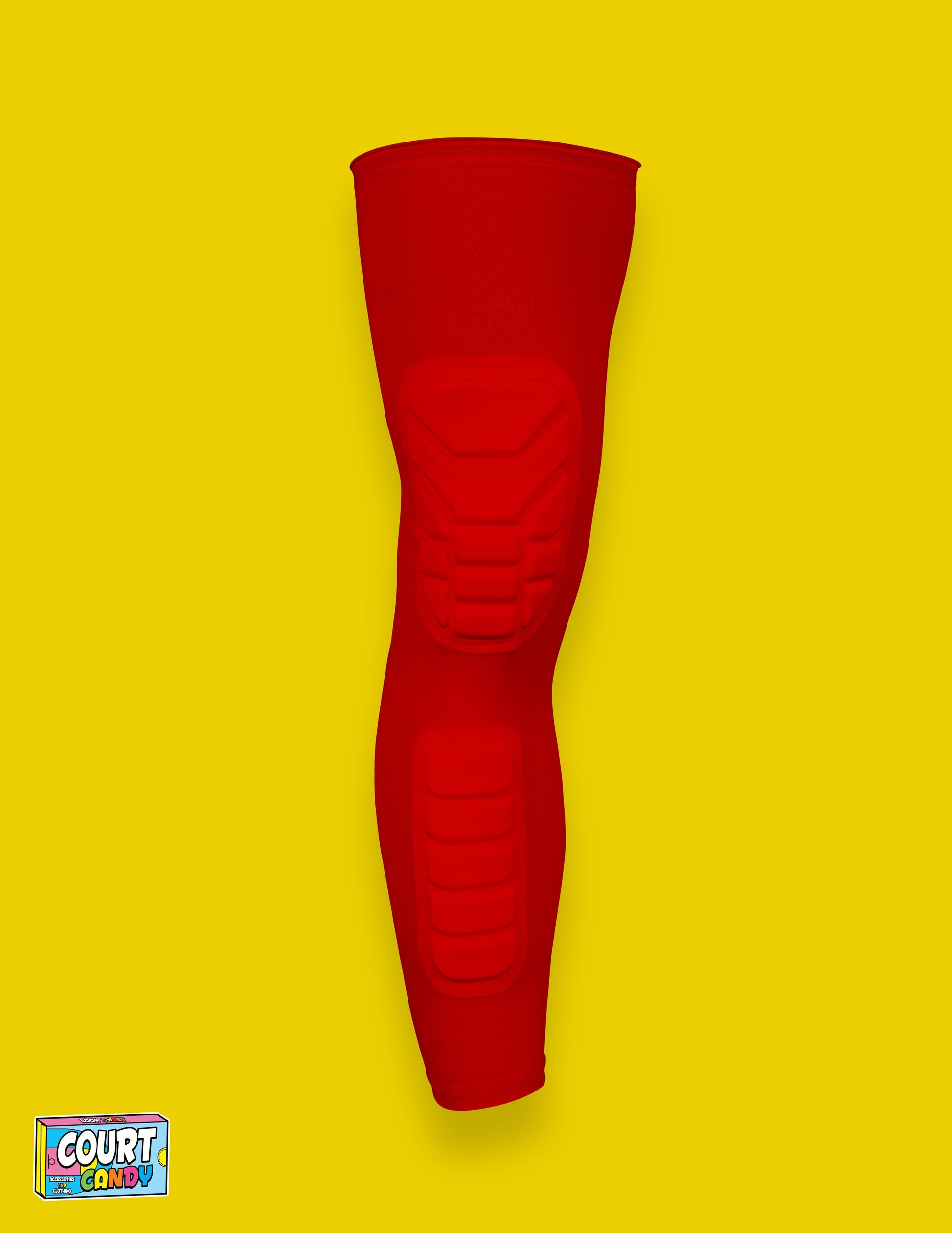 Red Court Candy Basketball Knee Pads Kneepad Double Padded Leg Sleeve Knee Protection Shin Pad Breathable Spandex Polyester Mens Womans Boys Girls