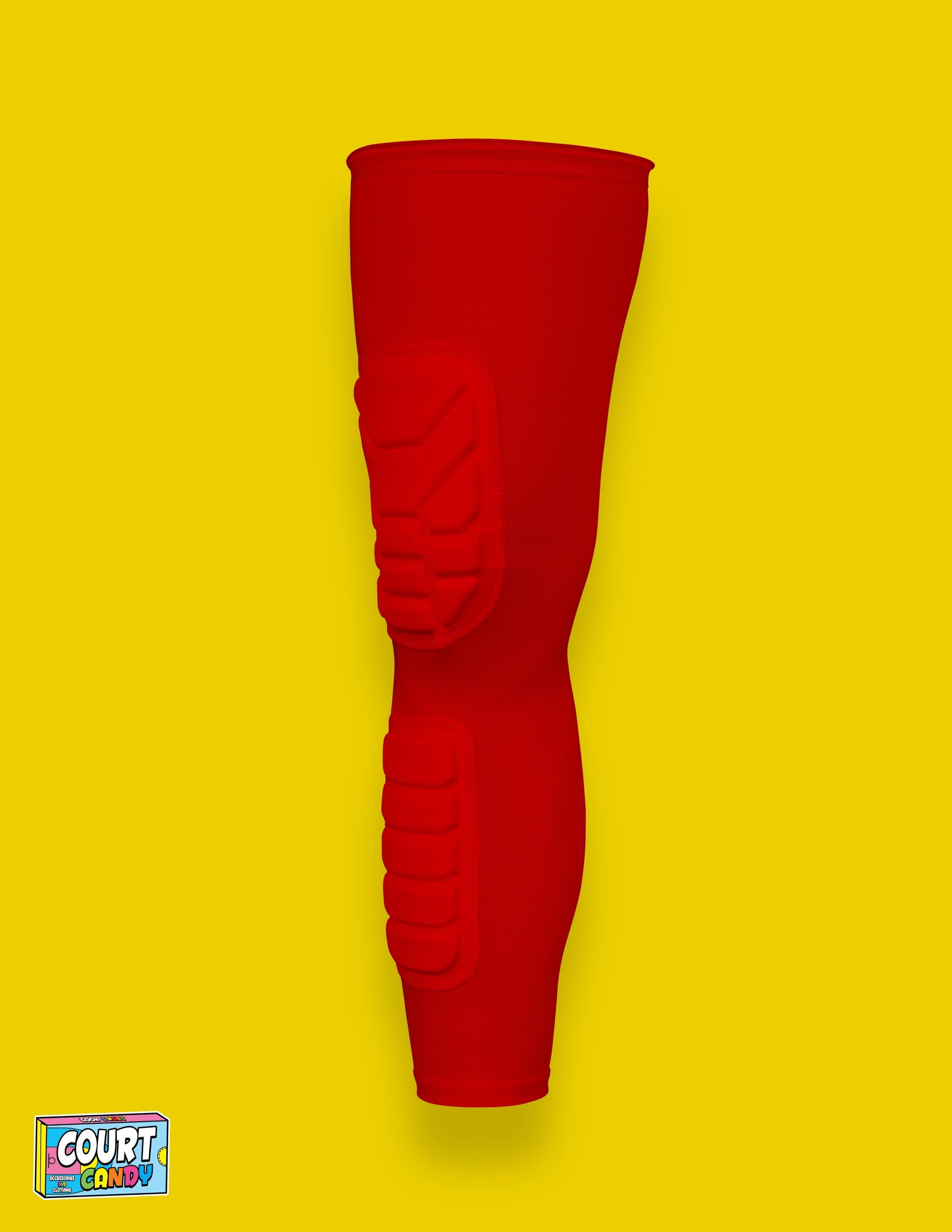 Red Court Candy Basketball Knee Pads Kneepad Double Padded Leg Sleeve Knee Protection Shin Pad Breathable Spandex Polyester Mens Womans Boys Girls