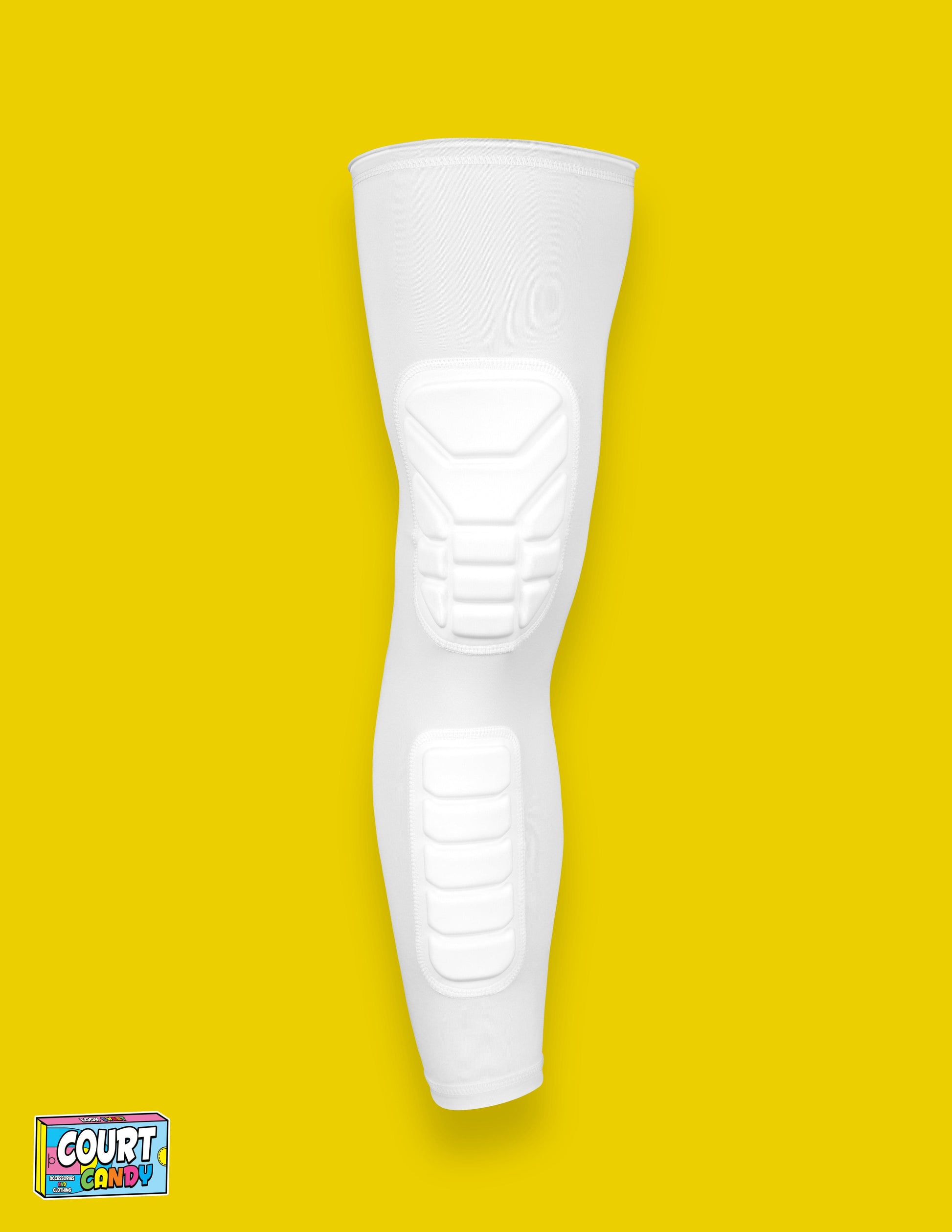 White Court Candy Basketball Knee Pads Kneepad Double Padded Leg Sleeve Knee Protection Shin Pad Breathable Spandex Polyester Mens Womans Boys Girls