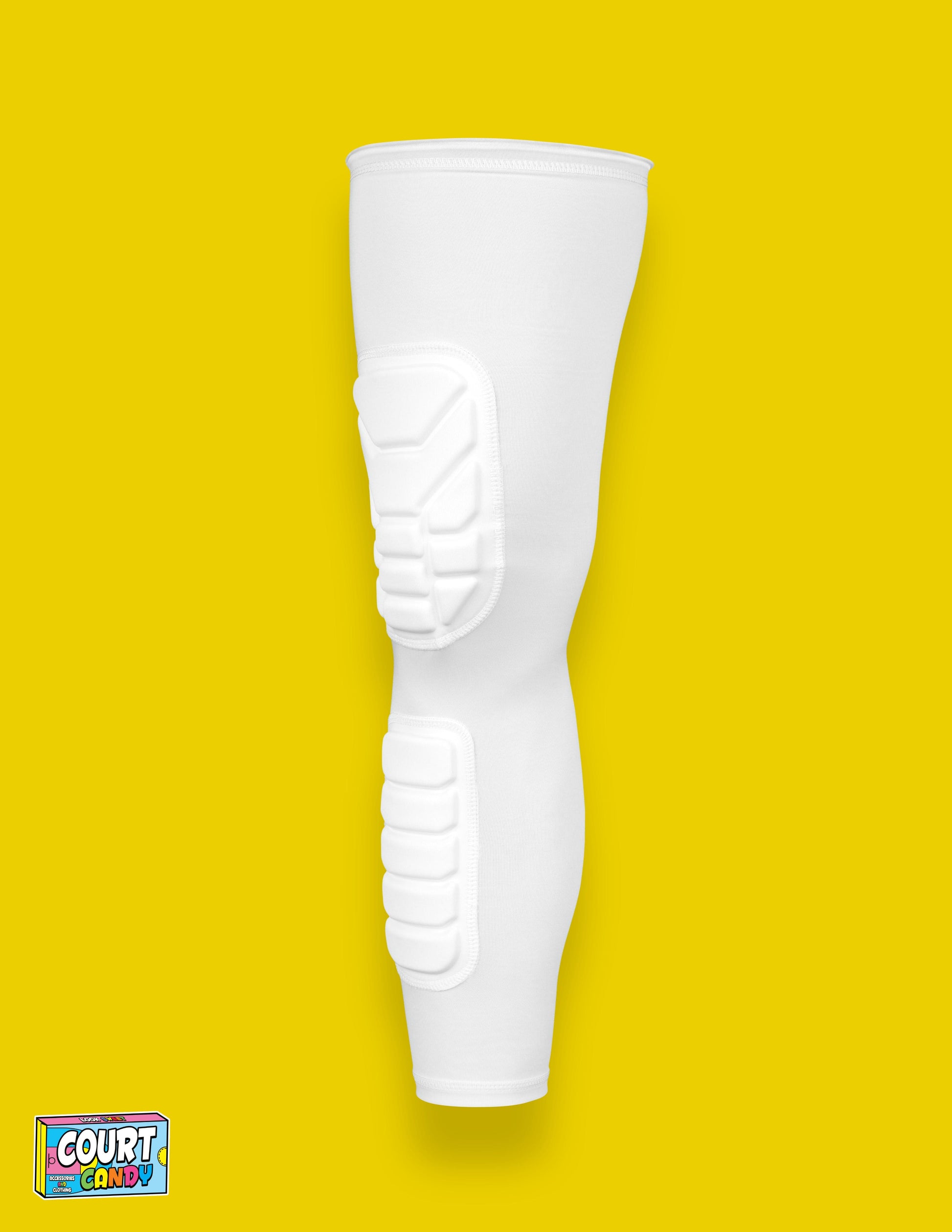 White Court Candy Basketball Knee Pads Kneepad Double Padded Leg Sleeve Knee Protection Shin Pad Breathable Spandex Polyester Mens Womans Boys Girls