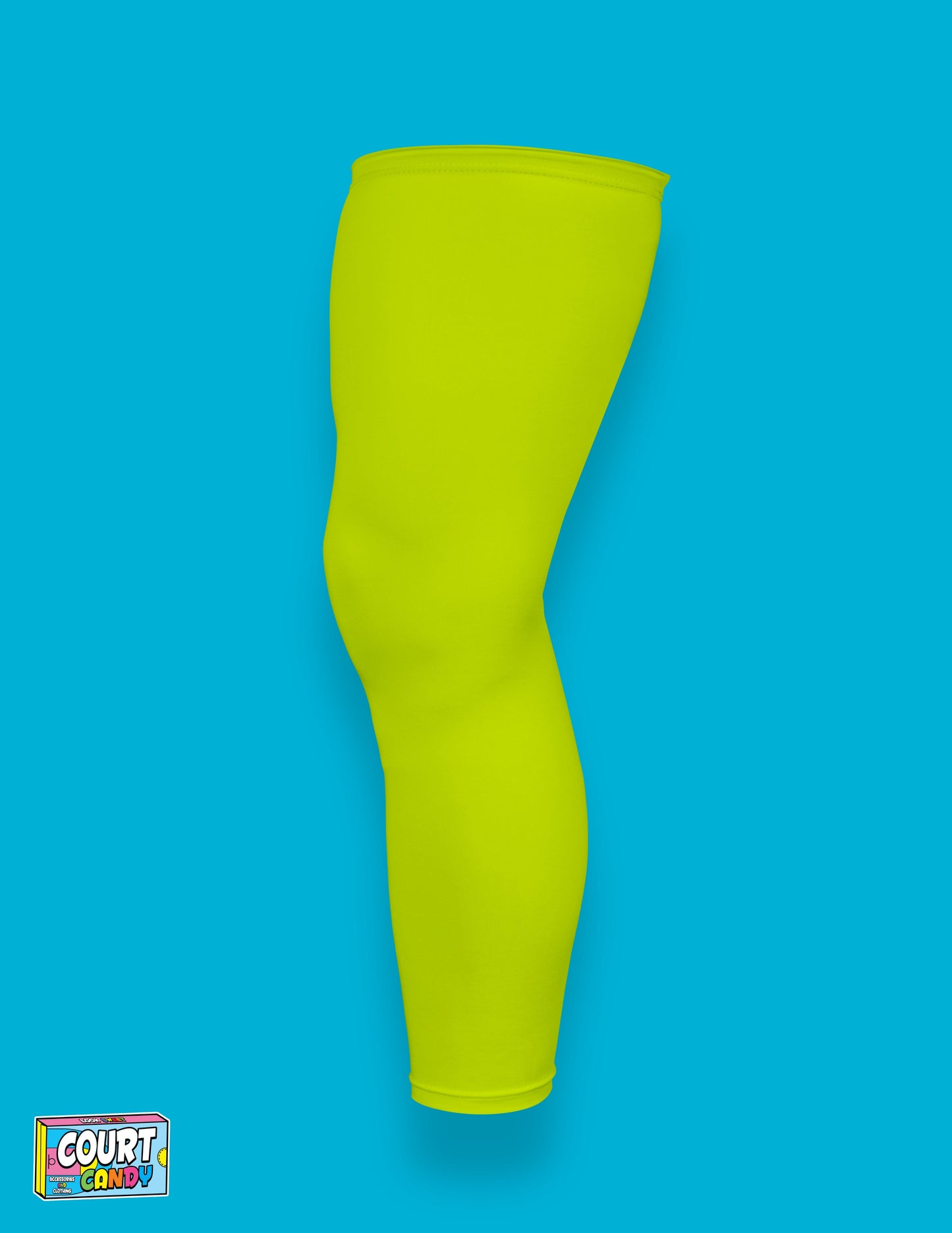 Neon Court Candy Basketball Compression Leg Sleeve Leg Sleeves Breathable Polyester Spandex Single Leg Sleeve Knee Sleeve One Leg Compression Pant Single Leg Tight Running Sleeve Supportive Men Women Youth Mens Womans