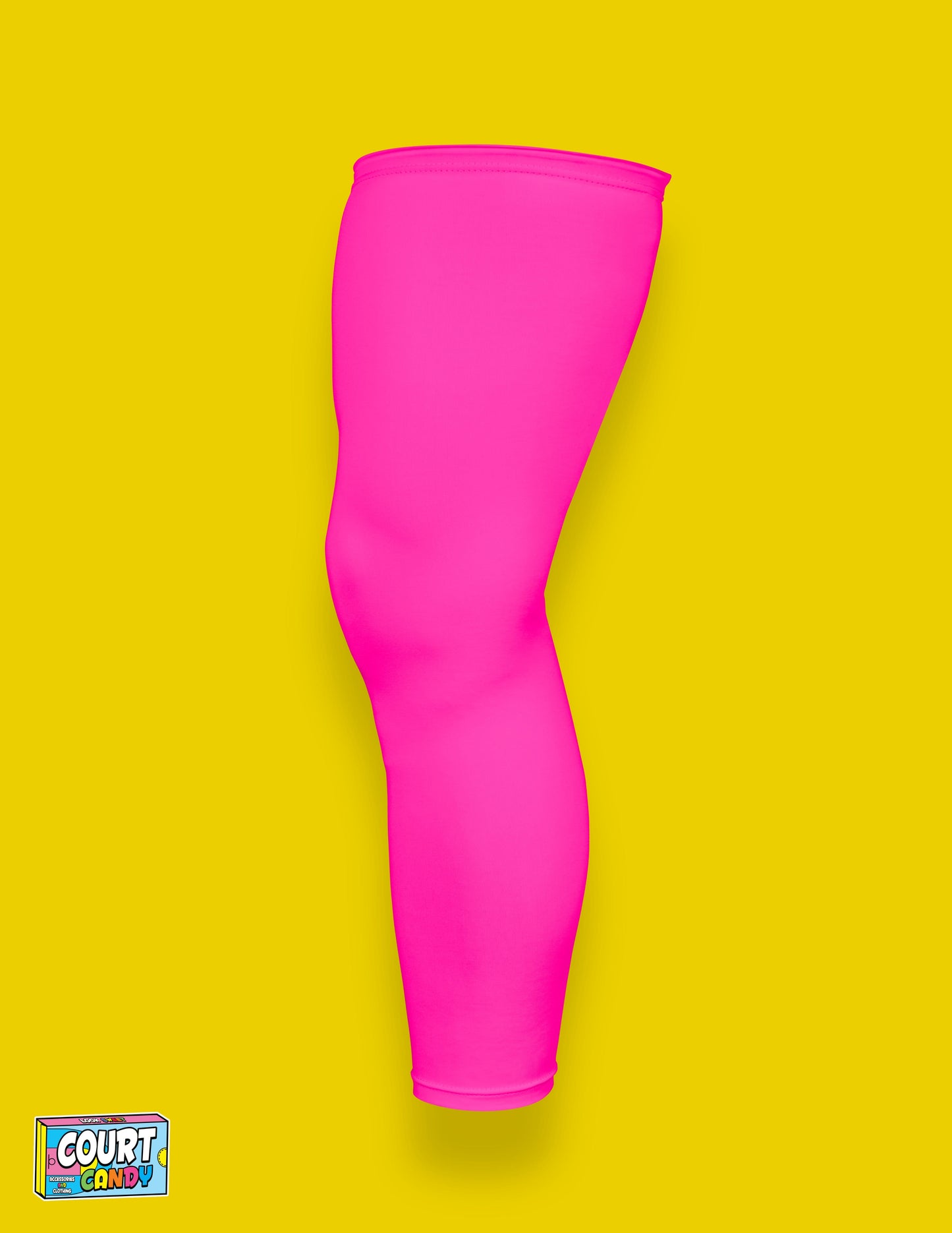 Pink Court Candy Basketball Compression Leg Sleeve Leg Sleeves Breathable Polyester Spandex Single Leg Sleeve Knee Sleeve One Leg Compression Pant Single Leg Tight Running Sleeve Supportive Men Women Youth Mens Womans