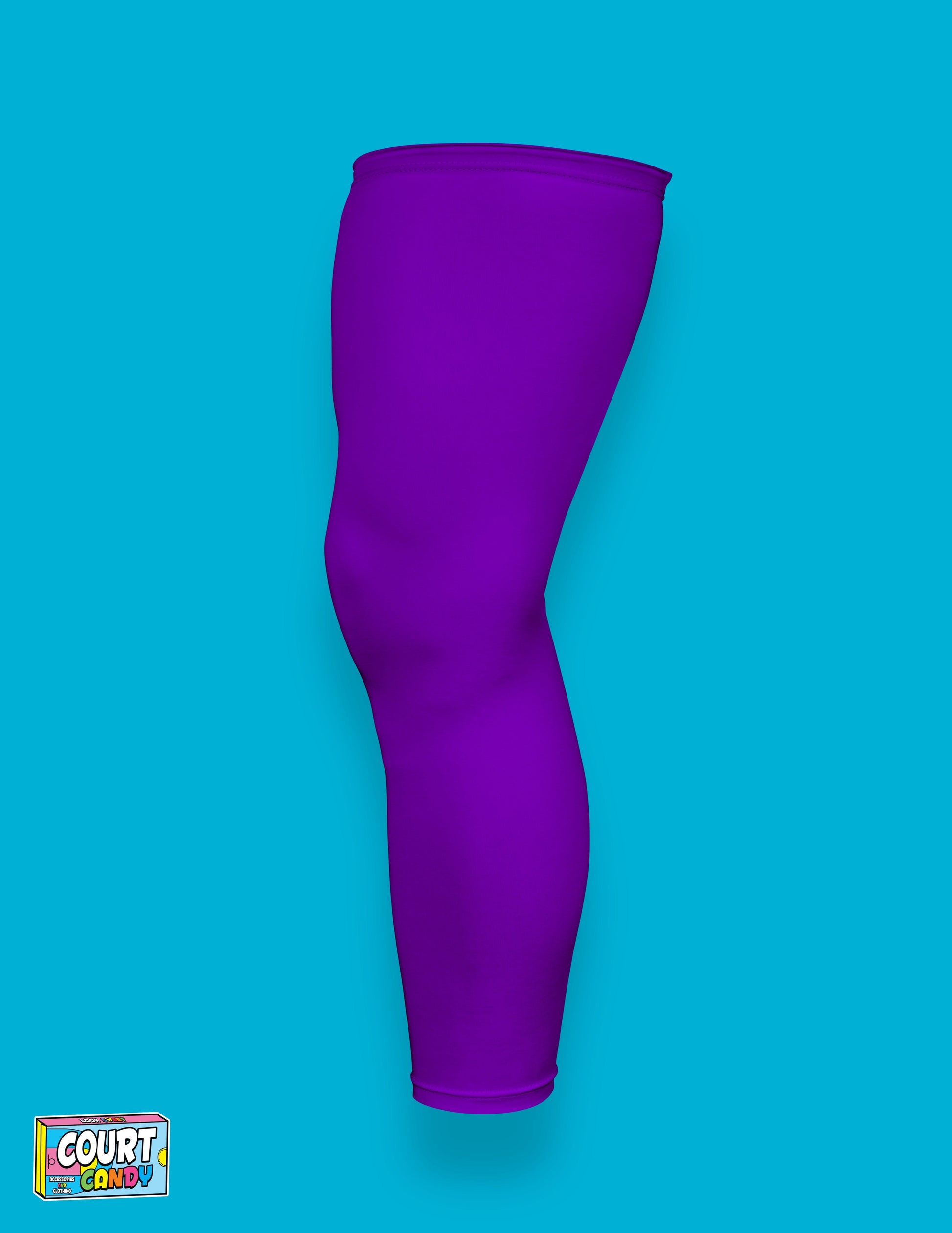 Purple Court Candy Basketball Compression Leg Sleeve Leg Sleeves Breathable Polyester Spandex Single Leg Sleeve Knee Sleeve One Leg Compression Pant Single Leg Tight Running Sleeve Supportive Men Women Youth Mens Womans
