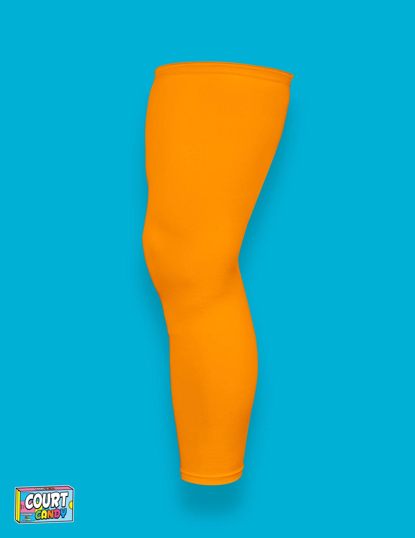 Yellow Court Candy Basketball Compression Leg Sleeve Leg Sleeves Breathable Polyester Spandex Single Leg Sleeve Knee Sleeve One Leg Compression Pant Single Leg Tight Running Sleeve Supportive Men Women Youth Mens Womans