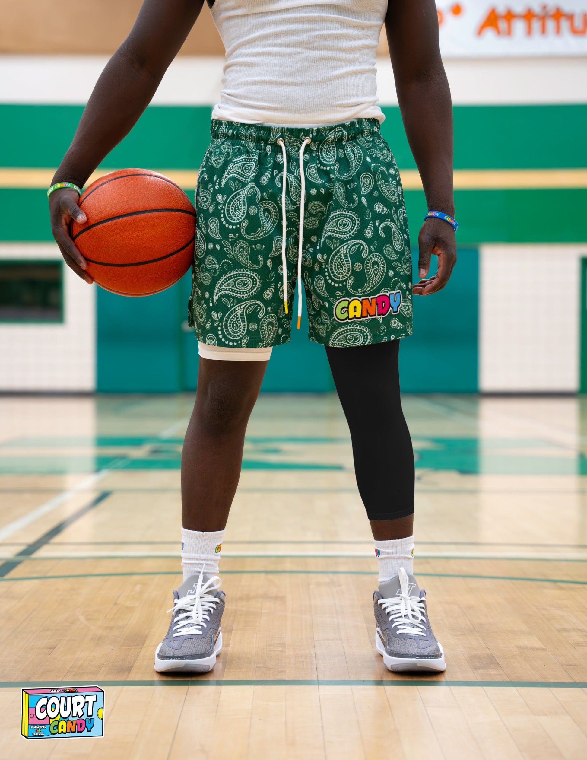 Black Court Candy Basketball Compression Leg Sleeve Leg Sleeves Breathable Polyester Spandex Single Leg Sleeve Knee Sleeve One Leg Compression Pant Single Leg Tight Running Sleeve Supportive Men Women Youth Mens Womans