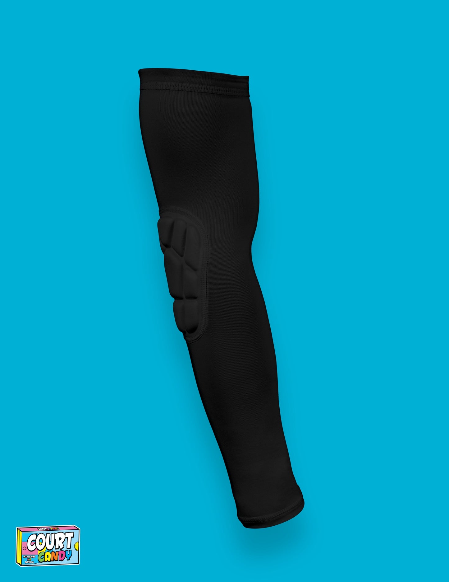 Black Court Candy Basketball Compression Arm Sleeve Shooting Sleeve Padded Shooting Sleeve Performance Arm Sleeve NBA Breathable Polyester Spandex Elbow Sleeve Injury Prevention Men Women Youth Mens Womans