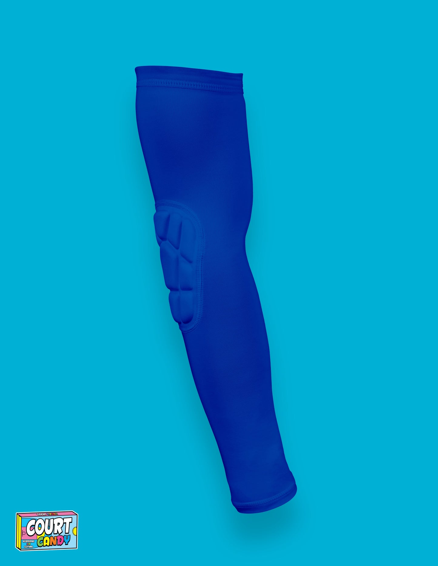 Blue Court Candy Basketball Compression Arm Sleeve Shooting Sleeve Padded Shooting Sleeve Performance Arm Sleeve NBA Breathable Polyester Spandex Elbow Sleeve Injury Prevention Men Women Youth Mens Womans