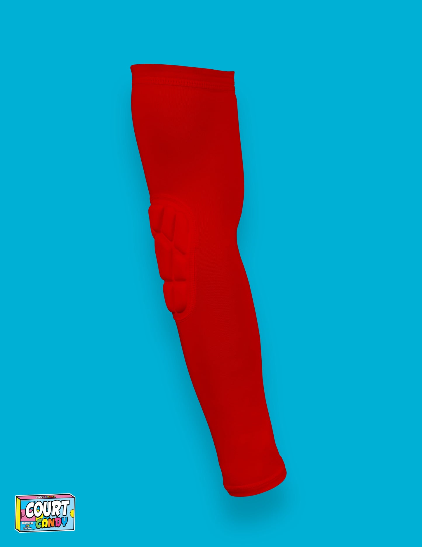 Red Court Candy Basketball Compression Arm Sleeve Shooting Sleeve Padded Shooting Sleeve Performance Arm Sleeve NBA Breathable Polyester Spandex Elbow Sleeve Injury Prevention Men Women Youth Mens Womans