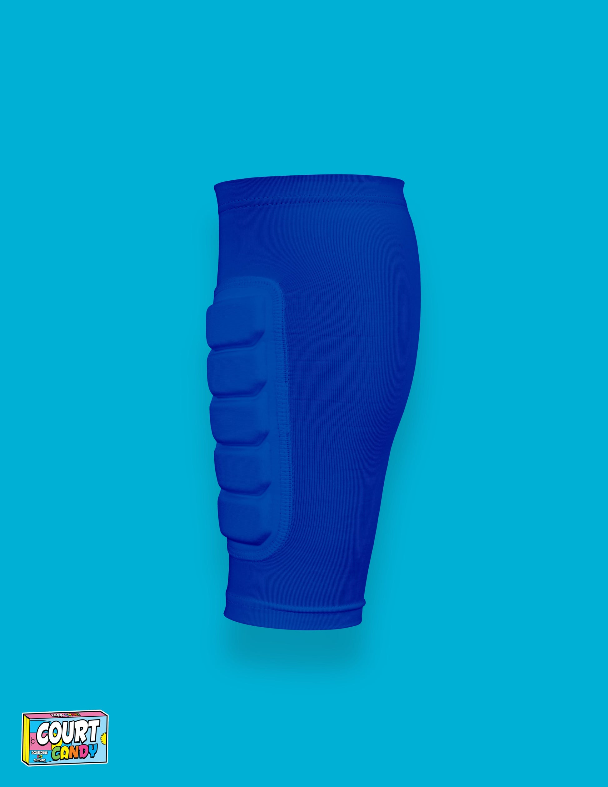 Blue Court Candy Basketball Compression Padded Calf Sleeve Calf Sleeves Breathable Polyester Spandex Shin Sleeve Running Sleeve Ankle Short Long Compression Sock Protective Performance Calf Sleeve Injury Prevention Men Women Youth Mens Womans