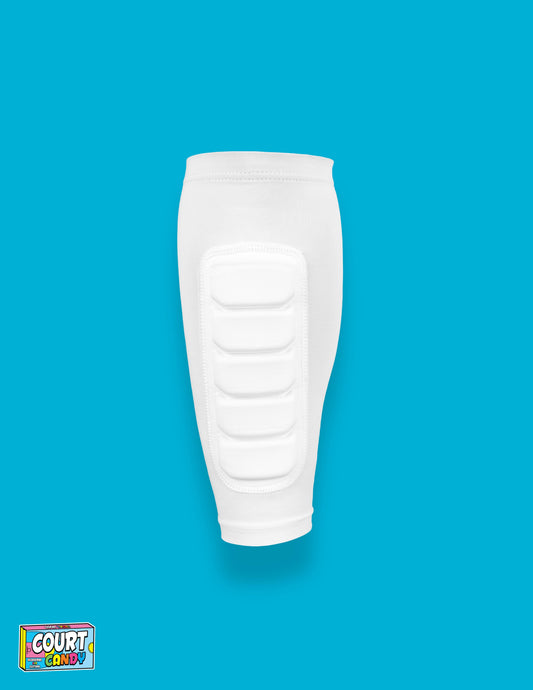 White Court Candy Basketball Compression Padded Calf Sleeve Calf Sleeves Breathable Polyester Spandex Shin Sleeve Running Sleeve Ankle Short Long Compression Sock Protective Performance Calf Sleeve Injury Prevention Men Women Youth Mens Womans