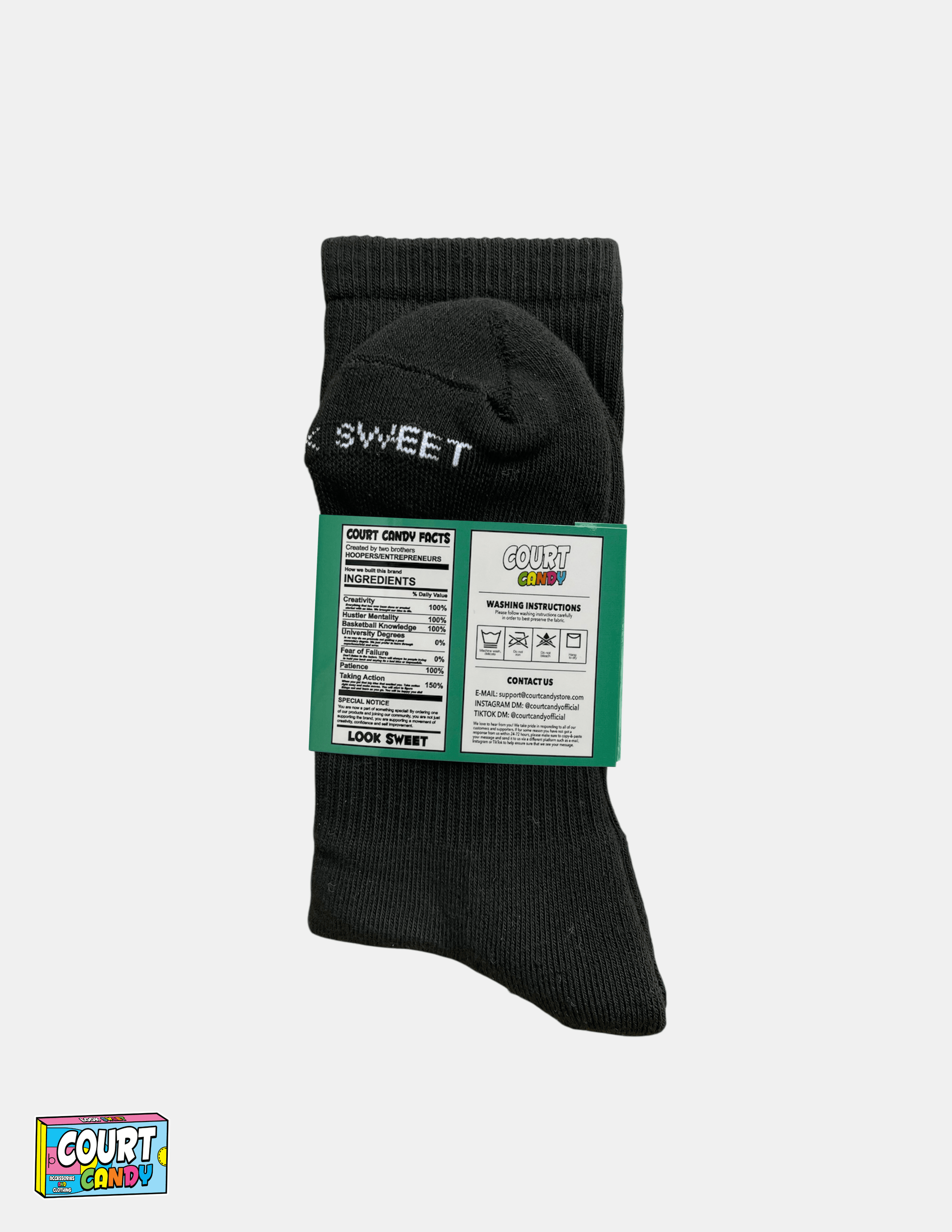 Black Court Candy Basketball Crew Socks Cotton Breathable Athletic Comfortable Men Women Youth Mens Womans