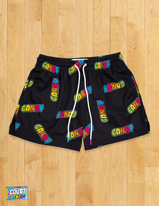 MESH SHORTS - CANDY CLUSTER (BLACK)