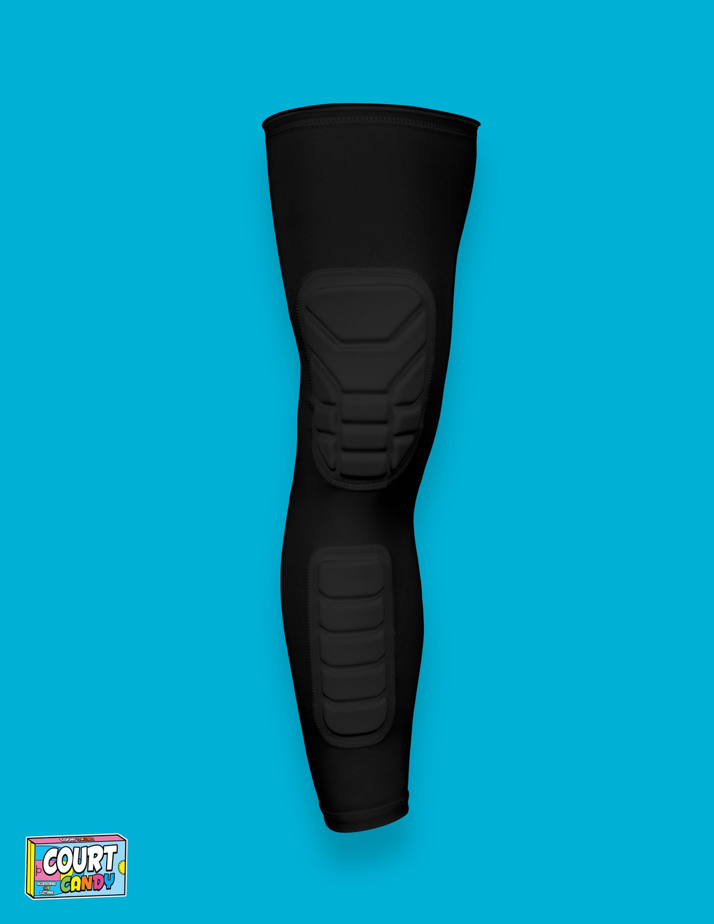Black Court Candy Basketball Knee Pads Kneepad Double Padded Leg Sleeve Knee Protection Shin Pad Breathable Spandex Polyester Mens Womans Boys Girls
