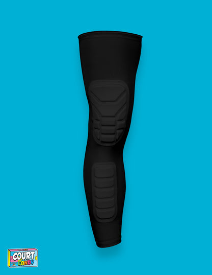 Black Court Candy Basketball Knee Pads Kneepad Double Padded Leg Sleeve Knee Protection Shin Pad Breathable Spandex Polyester Mens Womans Boys Girls
