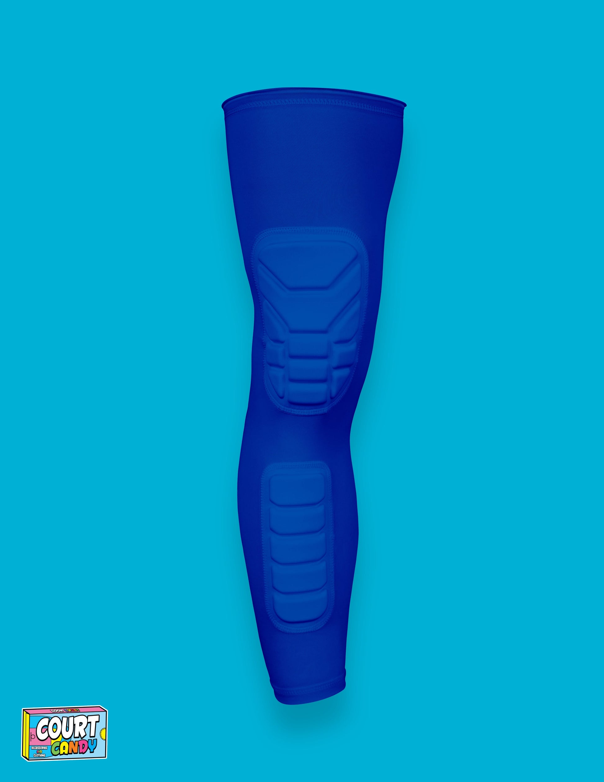 Blue Court Candy Basketball Knee Pads Kneepad Double Padded Leg Sleeve Knee Protection Shin Pad Breathable Spandex Polyester Mens Womans Boys Girls
