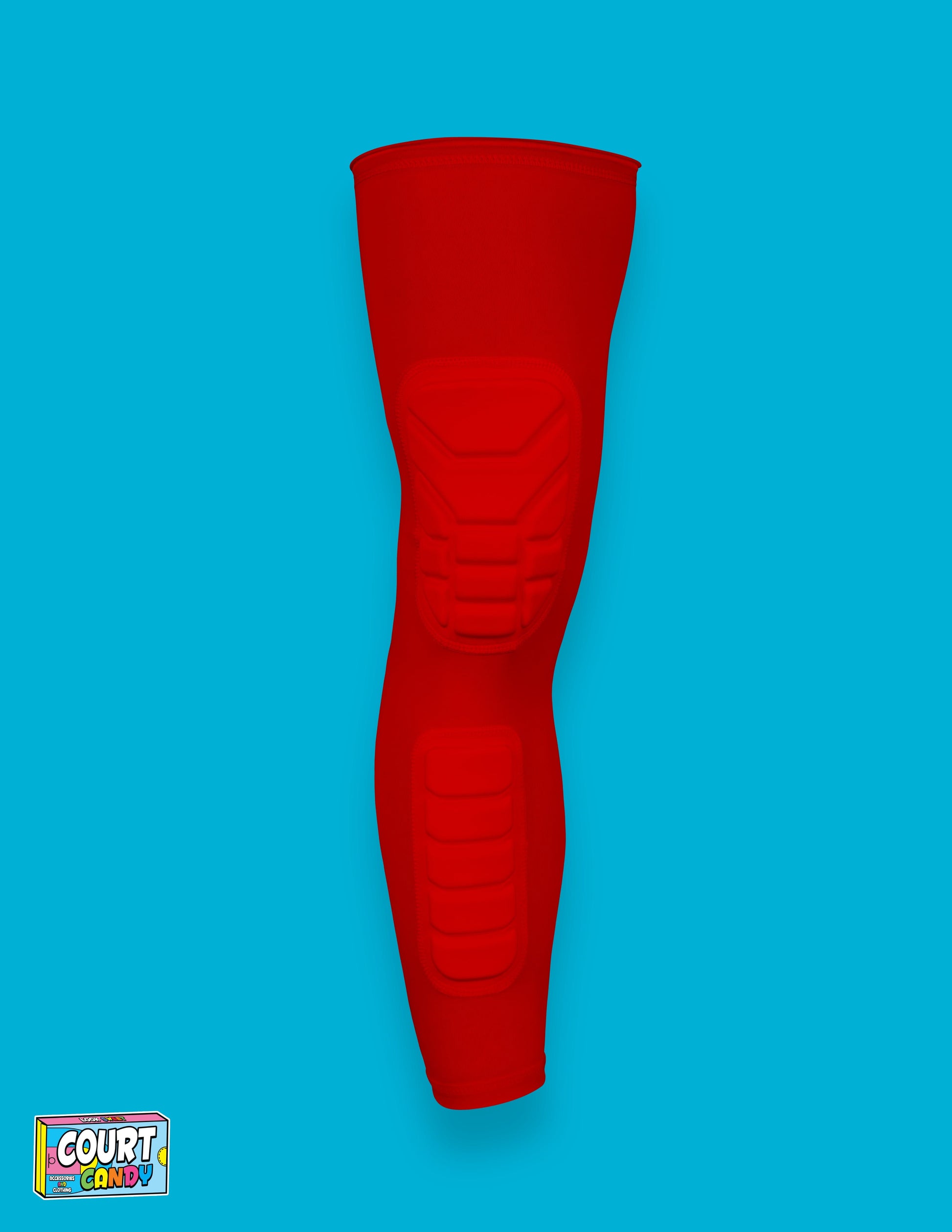Red Court Candy Basketball Knee Pads Kneepad Double Padded Leg Sleeve Knee Protection Shin Pad Breathable Spandex Polyester Mens Womans Boys Girls
