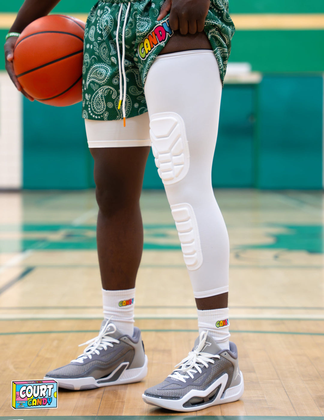 Basketball Player Knee Padded Compression Tights PERFORMANCE KNEE - Main Image