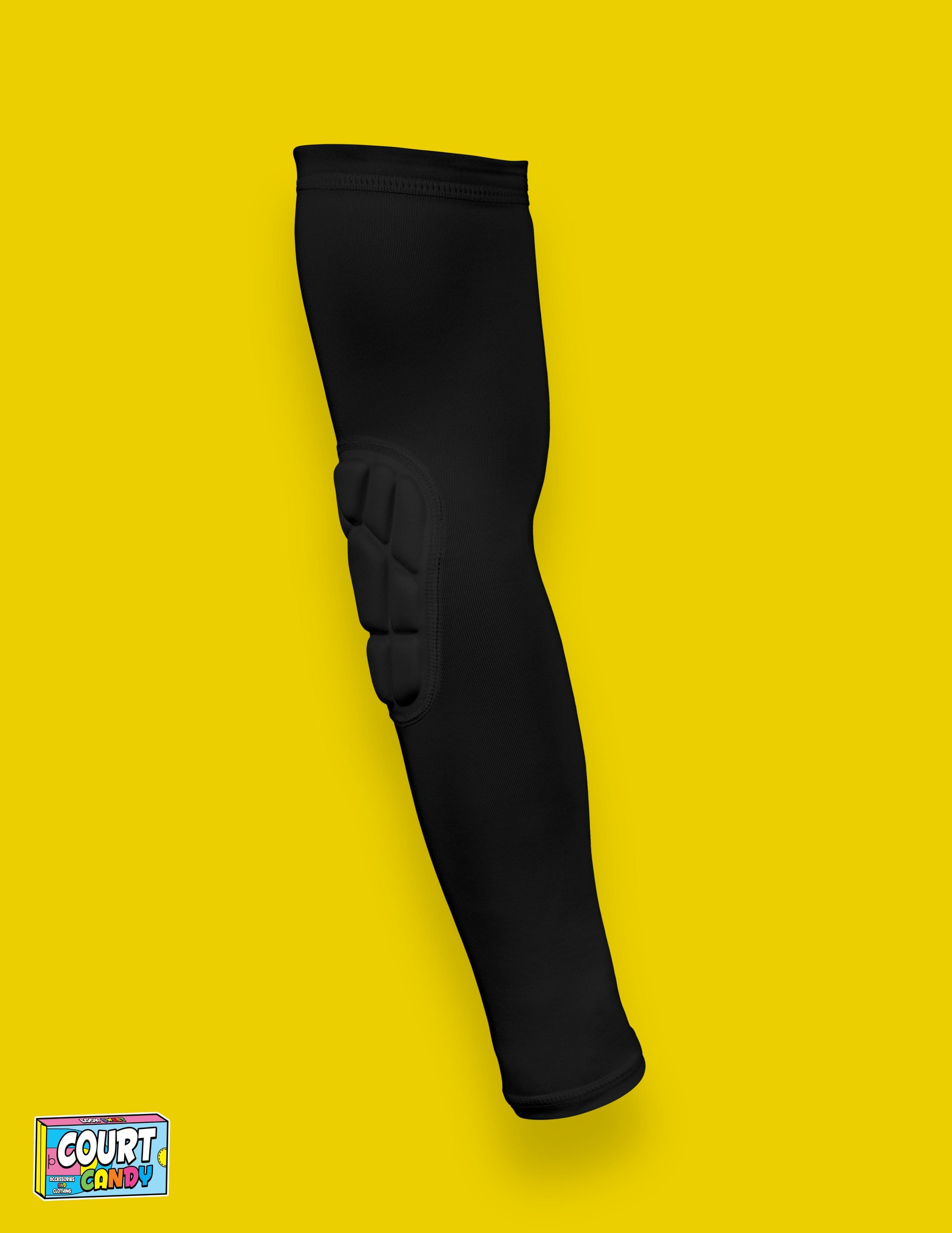 Black Court Candy Basketball Compression Arm Sleeve Shooting Sleeve Padded Shooting Sleeve Performance Arm Sleeve NBA Breathable Polyester Spandex Elbow Sleeve Injury Prevention Men Women Youth Mens Womans
