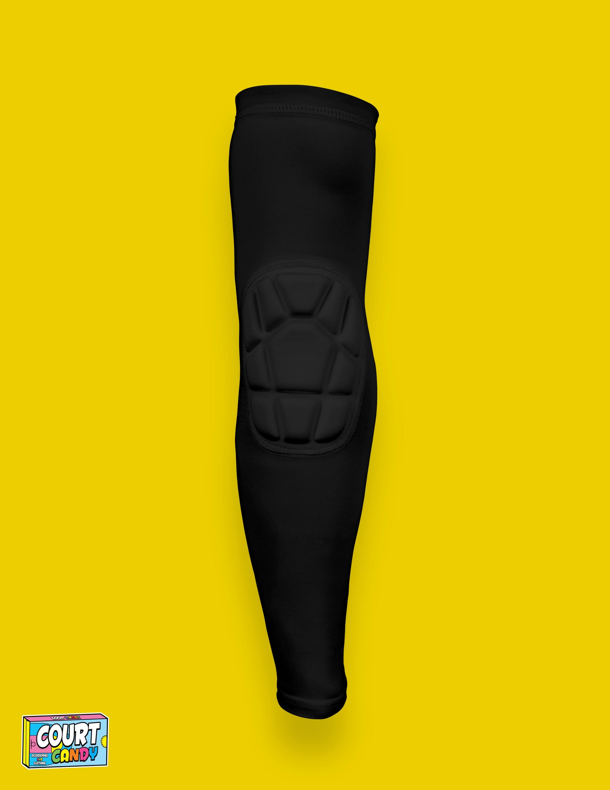 Black Court Candy Basketball Compression Arm Sleeve Shooting Sleeve Padded Shooting Sleeve Performance Arm Sleeve NBA Breathable Polyester Spandex Elbow Sleeve Injury Prevention Men Women Youth Mens Womans
