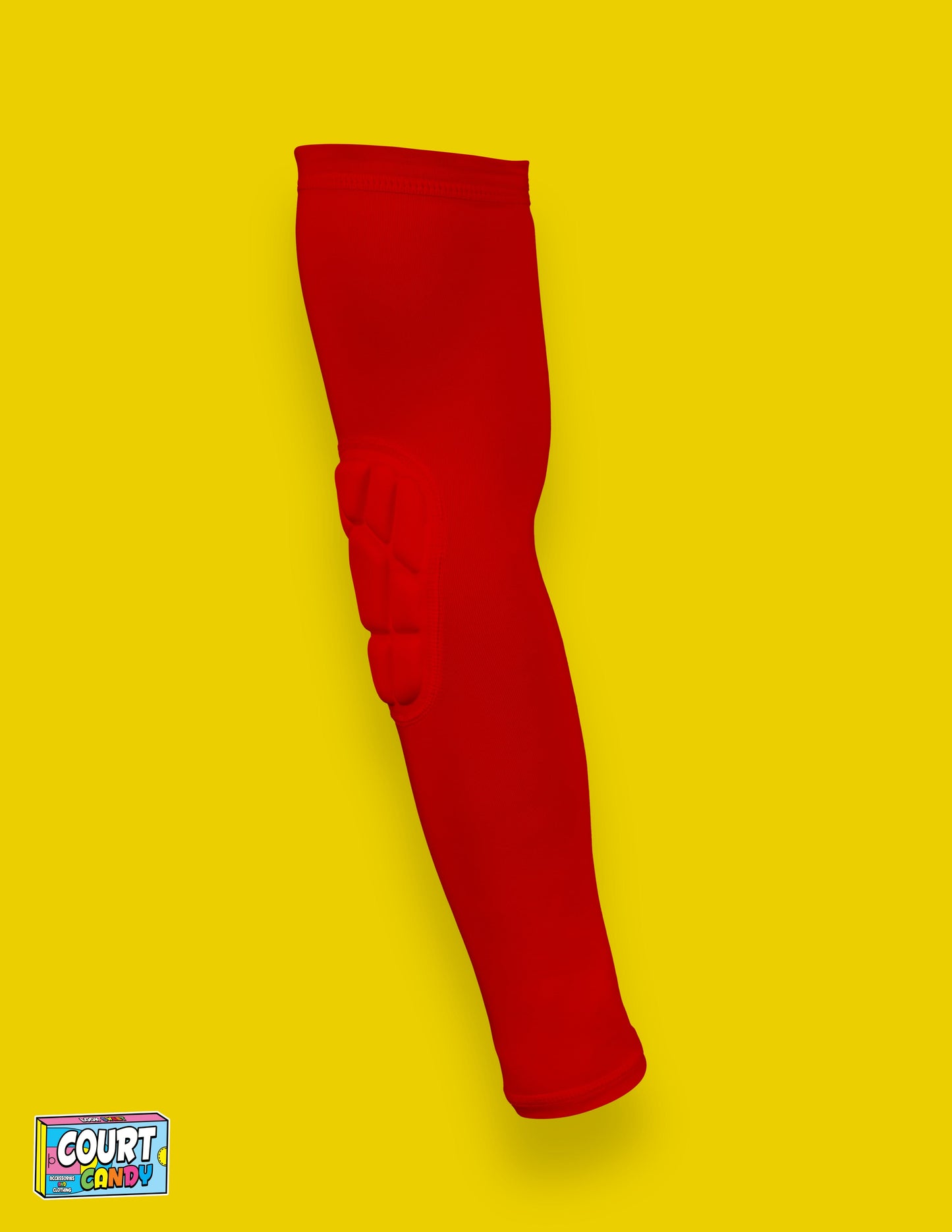Red Court Candy Basketball Compression Arm Sleeve Shooting Sleeve Padded Shooting Sleeve Performance Arm Sleeve NBA Breathable Polyester Spandex Elbow Sleeve Injury Prevention Men Women Youth Mens Womans