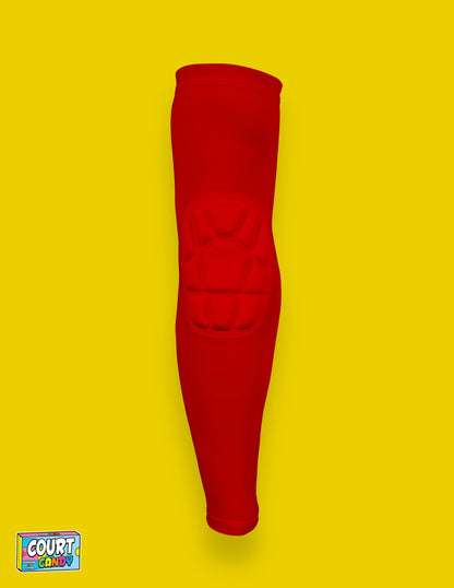 Red Court Candy Basketball Compression Arm Sleeve Shooting Sleeve Padded Shooting Sleeve Performance Arm Sleeve NBA Breathable Polyester Spandex Elbow Sleeve Injury Prevention Men Women Youth Mens Womans