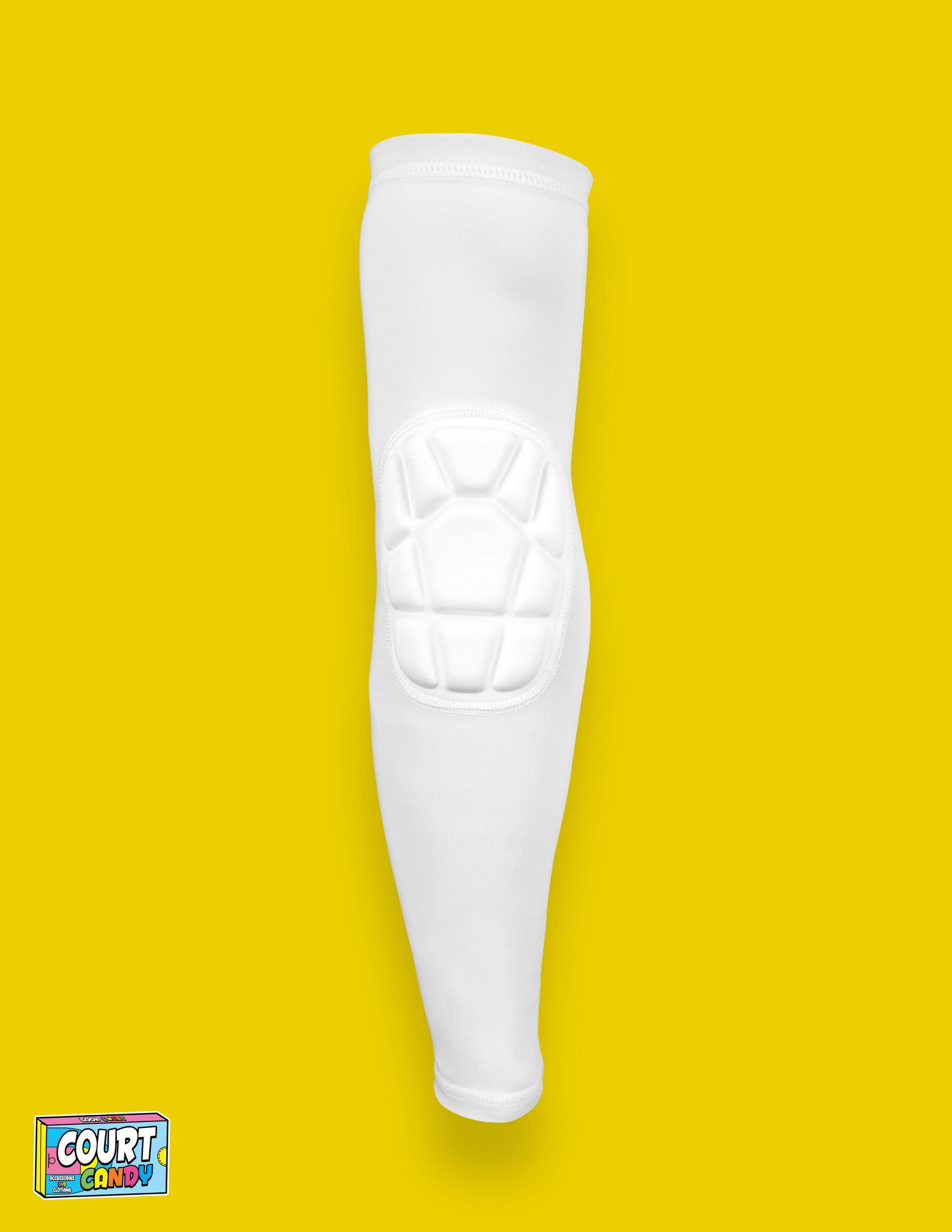 White Court Candy Basketball Compression Arm Sleeve Shooting Sleeve Padded Shooting Sleeve Performance Arm Sleeve NBA Breathable Polyester Spandex Elbow Sleeve Injury Prevention Men Women Youth Mens Womans