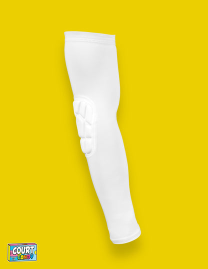 White Court Candy Basketball Compression Arm Sleeve Shooting Sleeve Padded Shooting Sleeve Performance Arm Sleeve NBA Breathable Polyester Spandex Elbow Sleeve Injury Prevention Men Women Youth Mens Womans