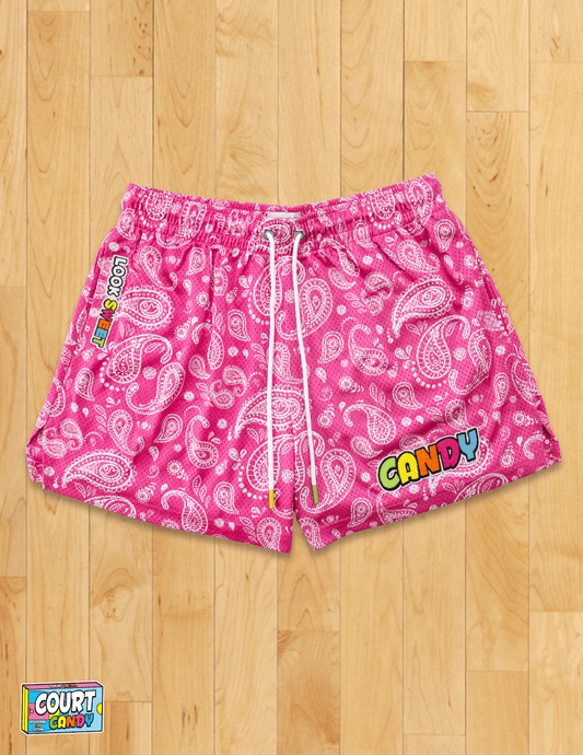 MESH SHORTS - PAISLEY (PINK)