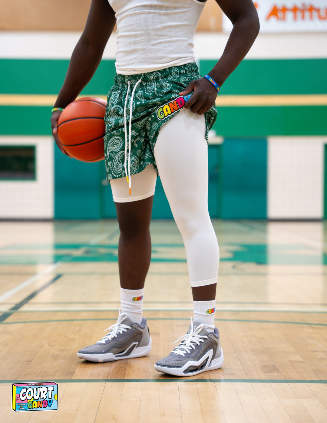 compression gear basketball SINGLE-LEG TIGHTS (LEFT) *SALE – Court Candy
